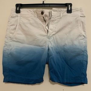 33” blue/white fade shorts